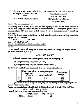 Đề đóng góp cho kỳ thi C10 môn Hoá học lớp 10 năm học 2010 - 2011 - TrườngTHPT chuyên Thái Bình
